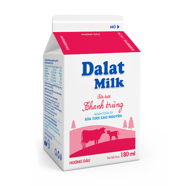 Sữa Tươi Thanh Trùng Hương Dâu 180ml